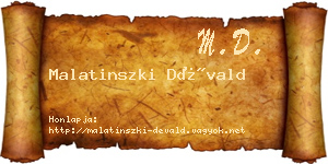Malatinszki Dévald névjegykártya